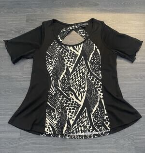 Lucy Diamonds Women's Black Leopard Print Blouse Size 1X